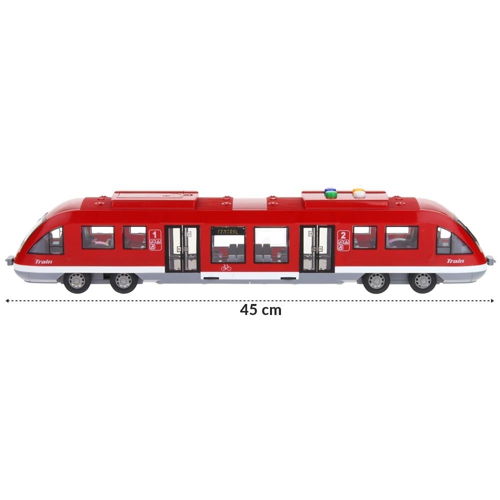 Interactive Tram Train with Motor for Children Opening Doors Red