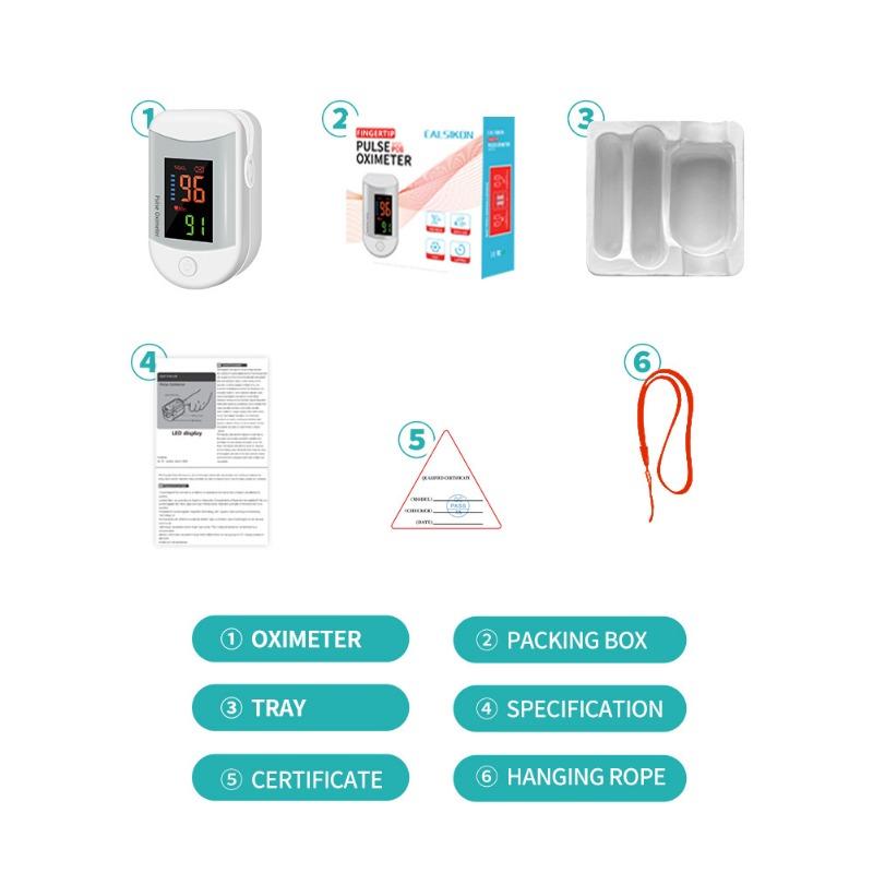 Оксиметр для измерения насыщения кислородом, частоты сердечных сокращений и индекса перфузии (ЧИСЛО ПИ), Безболезненное нанесение, Цветной дисплей