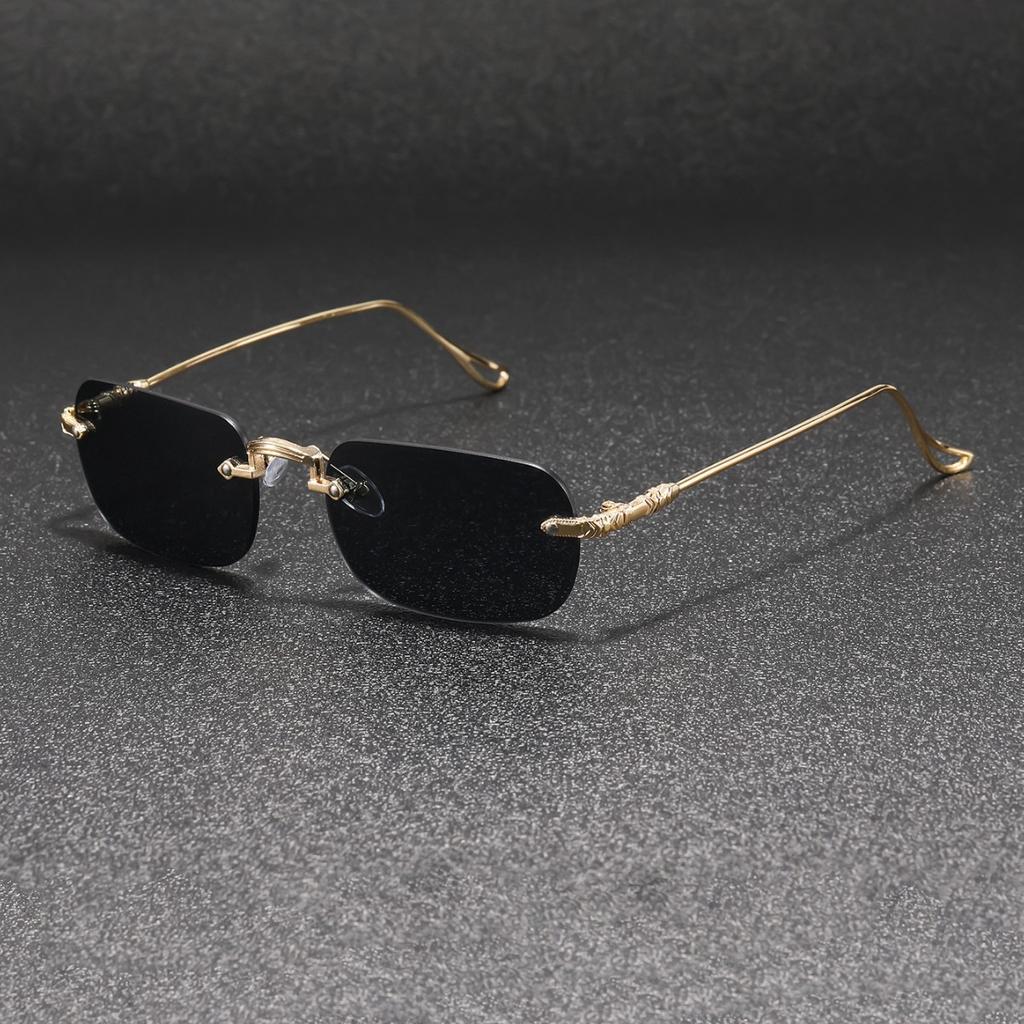 Personalized rimless sunglasses UV protection trend fashion versatile Internet celebrity advanced sunglasses