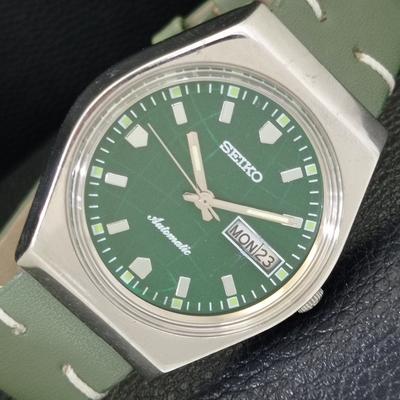 АВТОМАТИЧЕСКИЕ ВИНТАЖНЫЕ ЧАСЫ SEIKO JAPAN 6309A МУЖСКИЕ С ЗЕЛЕНЫМ ЦВЕТОМ ЦИФЕРБЛАТА a701334-5