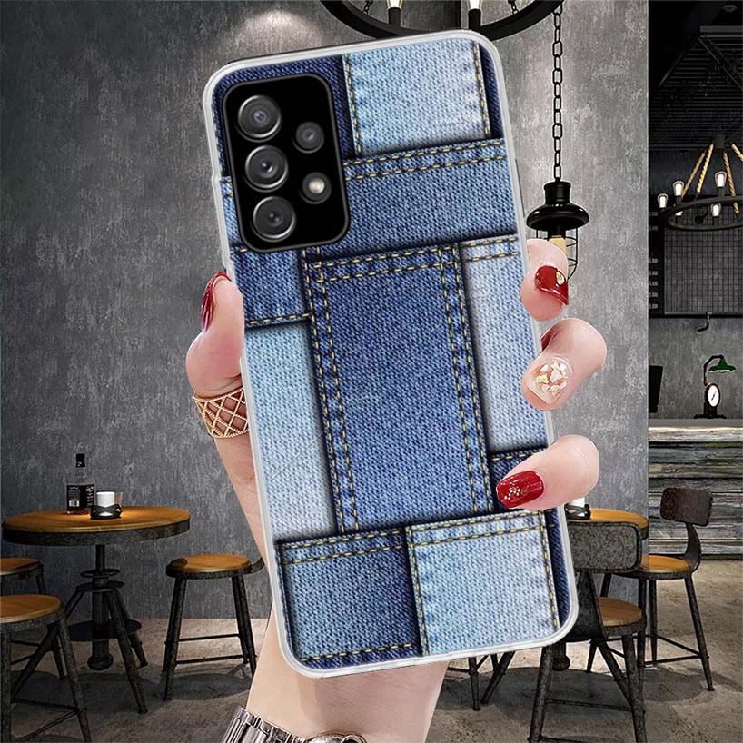 Джинсовый Ковбойский Деним С Принтом Мягкий Чехол Для Телефона Для Samsung Galaxy S22 S23 S24 S25 Edge S26 Ultra S20 FE S21 Plus + Fundas Coque Gala