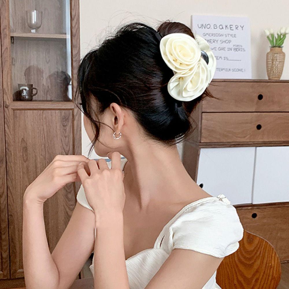 Цветок Цветок Заколка для волос Корейский стиль Большой размер Заколка для волос Мода Красная роза Зажим для волос Девочки