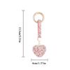 Light Luxury Multi-color Love Heart Keychain Full Rhinestone Alloy Key Rings Women Handbag Pendant Creative Key Chains Gift