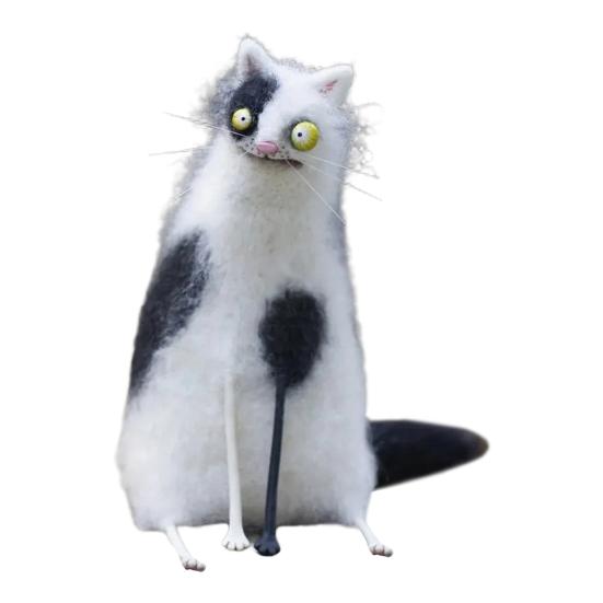 Кукла из валяной шерсти ручной работы, Паникующий Большеглазый Чудак, Плюшевая игрушка, Причудливые Кукольные Глаза, Фигурки, Уникальный Персонаж, Мягкий Коллекционный Подарок для Любителей Причуд