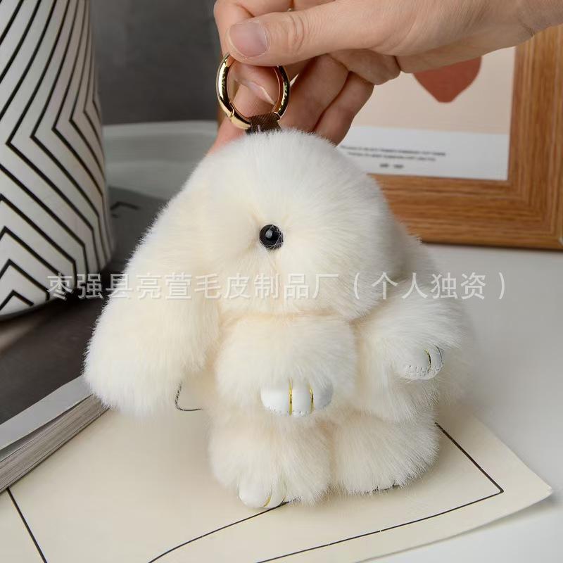 New Style 15cm Women's Rabbit Fur Keychain Bag Car Pendant Jewelry Decoration Fashionable Accessory for Bags and Gifts