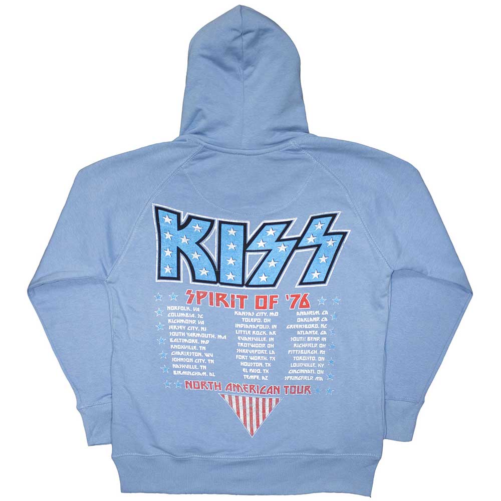 Kiss Унисекс Толстовка с капюшоном и принтом Americana на спине для взрослых