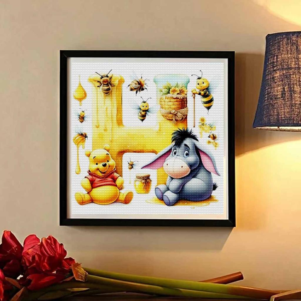 DIY Diamond Painting Round Diamond The Letters "H" In Vini and Eeyore Full Diamond Mosaic Home Decoration Painting Cross Stitch Kit