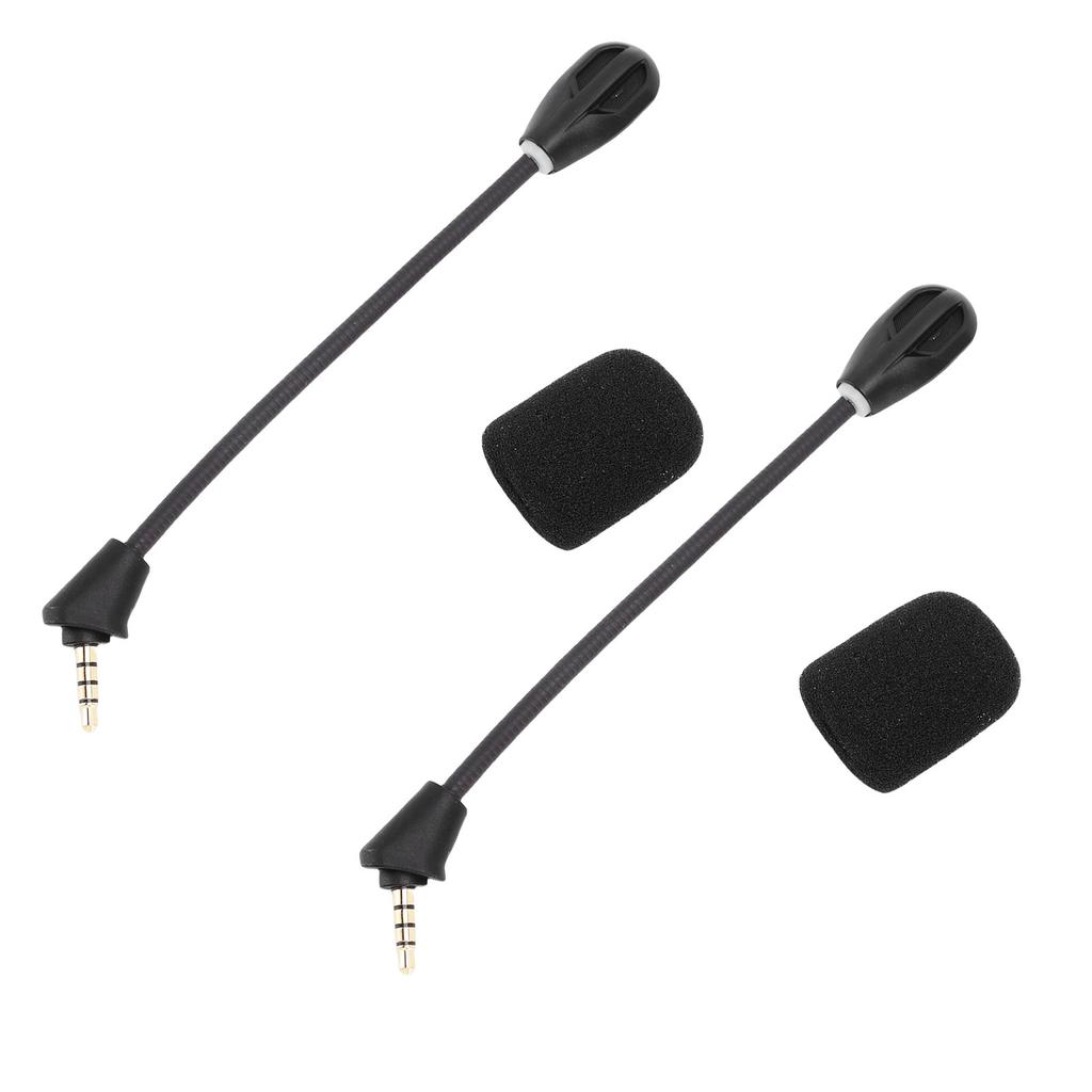 2pcs Microphone Replacement for Kingston HyperX Cloud II Wireless Gaming Headset Noise Cancelling 3.5mm Detachable