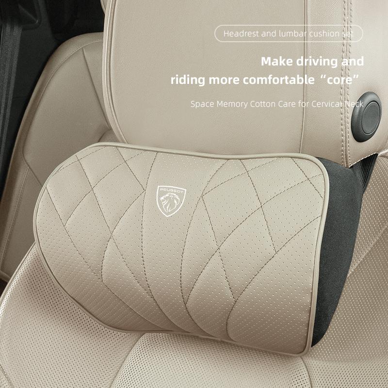 Car Seat Cushion Headrest Waist Pillow Lumbar Support Accessories For Peugeot 206 307 308 207 3008 208 407 508 2008 5008 301 406