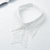 New Hollow Lace Embroidery Fake Collar For Women White Black False Detachable Collar Lapel Shirt Tie Necklace Clothes Accessory