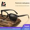 Men's Photochromic Anti-Blue Light Reading Glasses for Indoors and Outdoors - Spring Leg Design