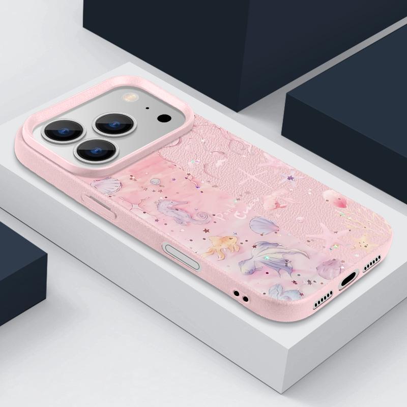 Модный Чехол В Морском Стиле С Рисунком Китов Для iPhone 17 16 Pro Max Роскошная Матовая Силиконовая Крышка С Текстурой Кожи Для iPhone 15 14 13 Pro Max 11 16e 17e