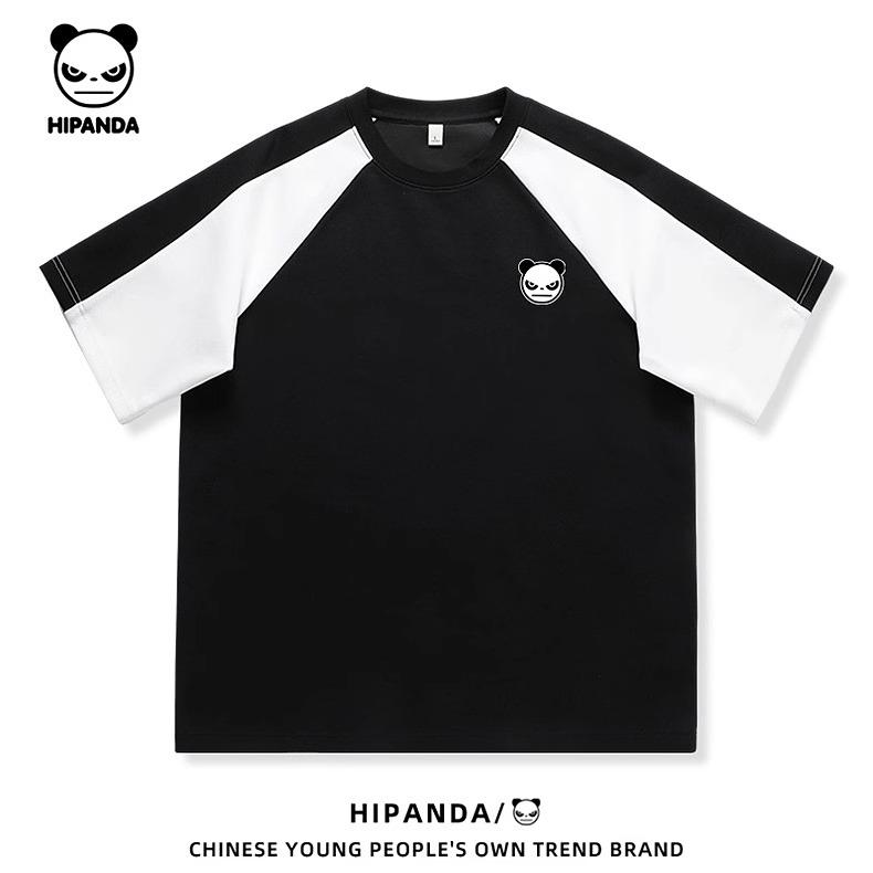 HiPanda American heavyweight air layer color blocked short sleeved t-shirt