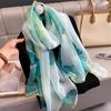 Luxury Brand Women Beach Scarf Georgette Silk Shawls Design Print Headband Female Summer Headband Wraps Sunscreen Hijab