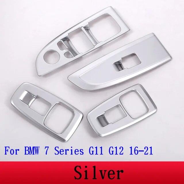 Для BMW 7 серии F01 F02 G11 G12 ABS серебро/углеродное волокно автомобильный переключатель подъема окна кнопка рамка крышка отделка наклейки автомобильные аксессуары