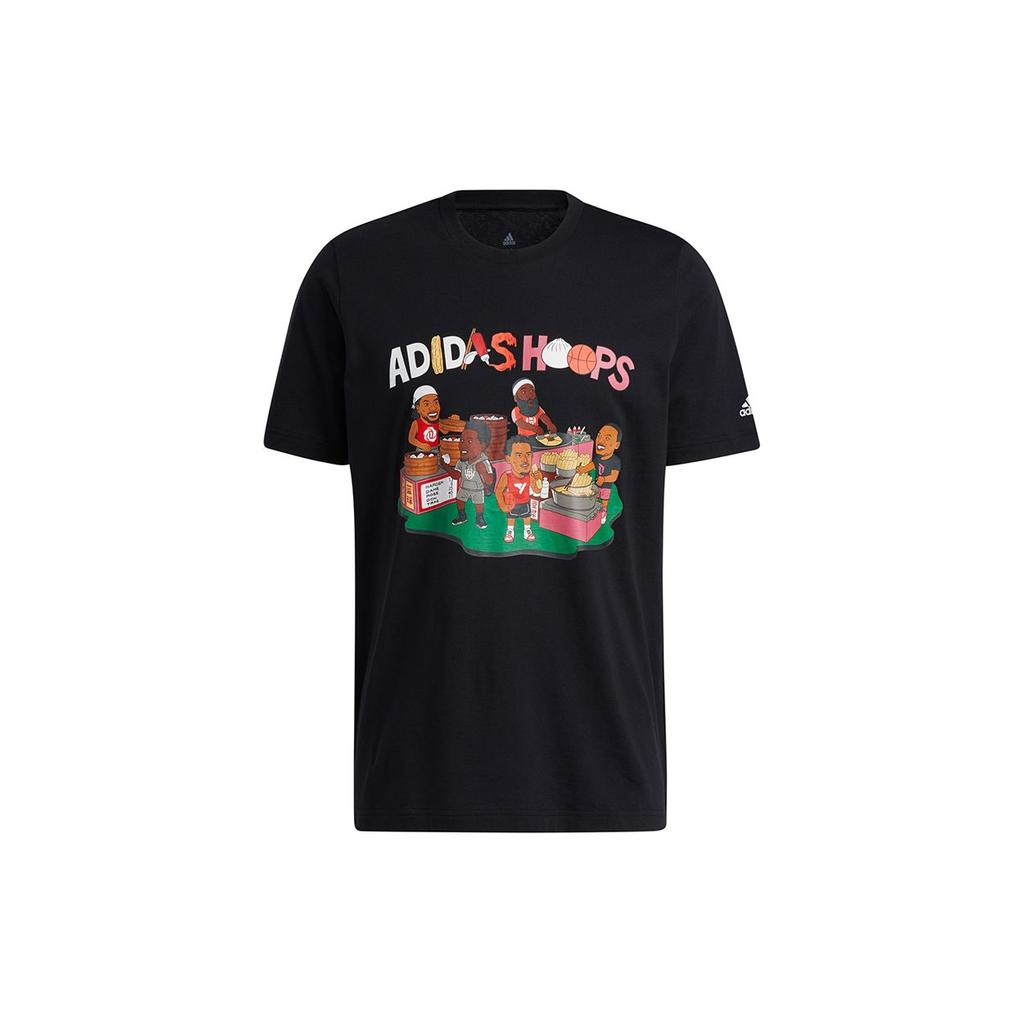 adidas Футболка S1, повседневная баскетбольная дышащая футболка с коротким рукавом, мужские топы, черный HB6168