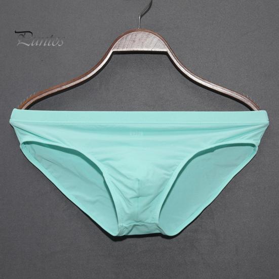 Men Briefs Low-rise Slim Fit High Elasticity Underwear Solid Color Ice Silk Transparent Panties Summer Ultra-thin Underwear