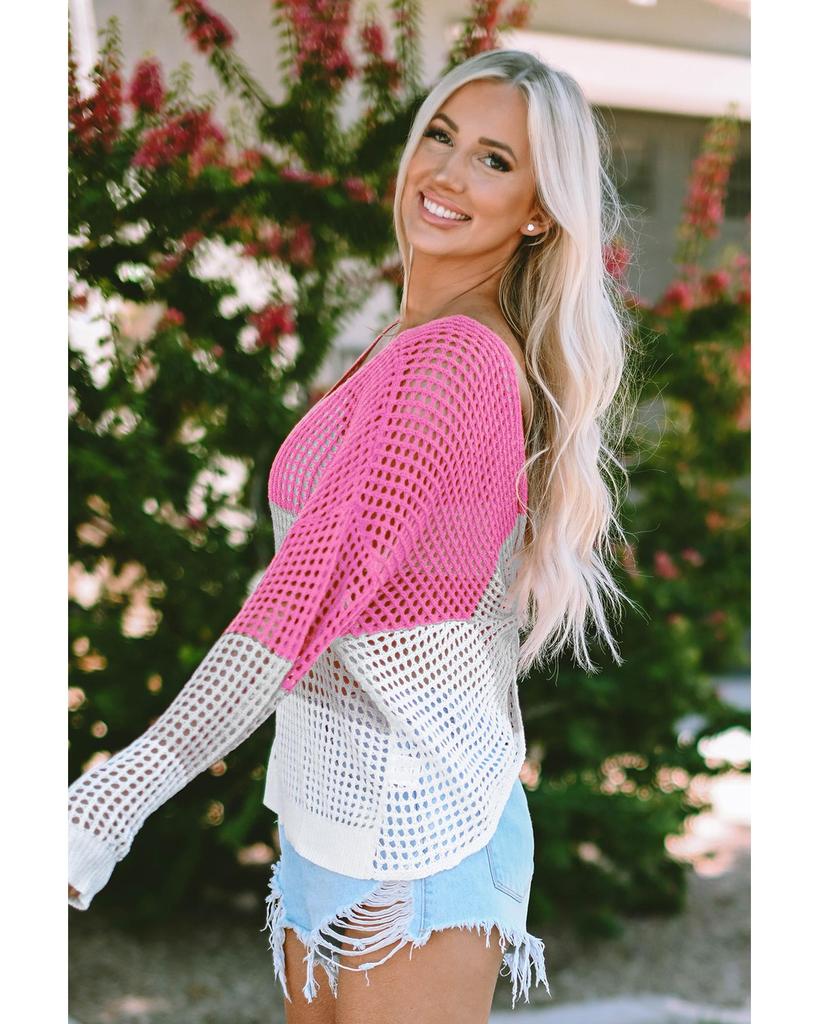 Azura Exchange Трикотажный топ с цветными люверсами и длинными рукавами