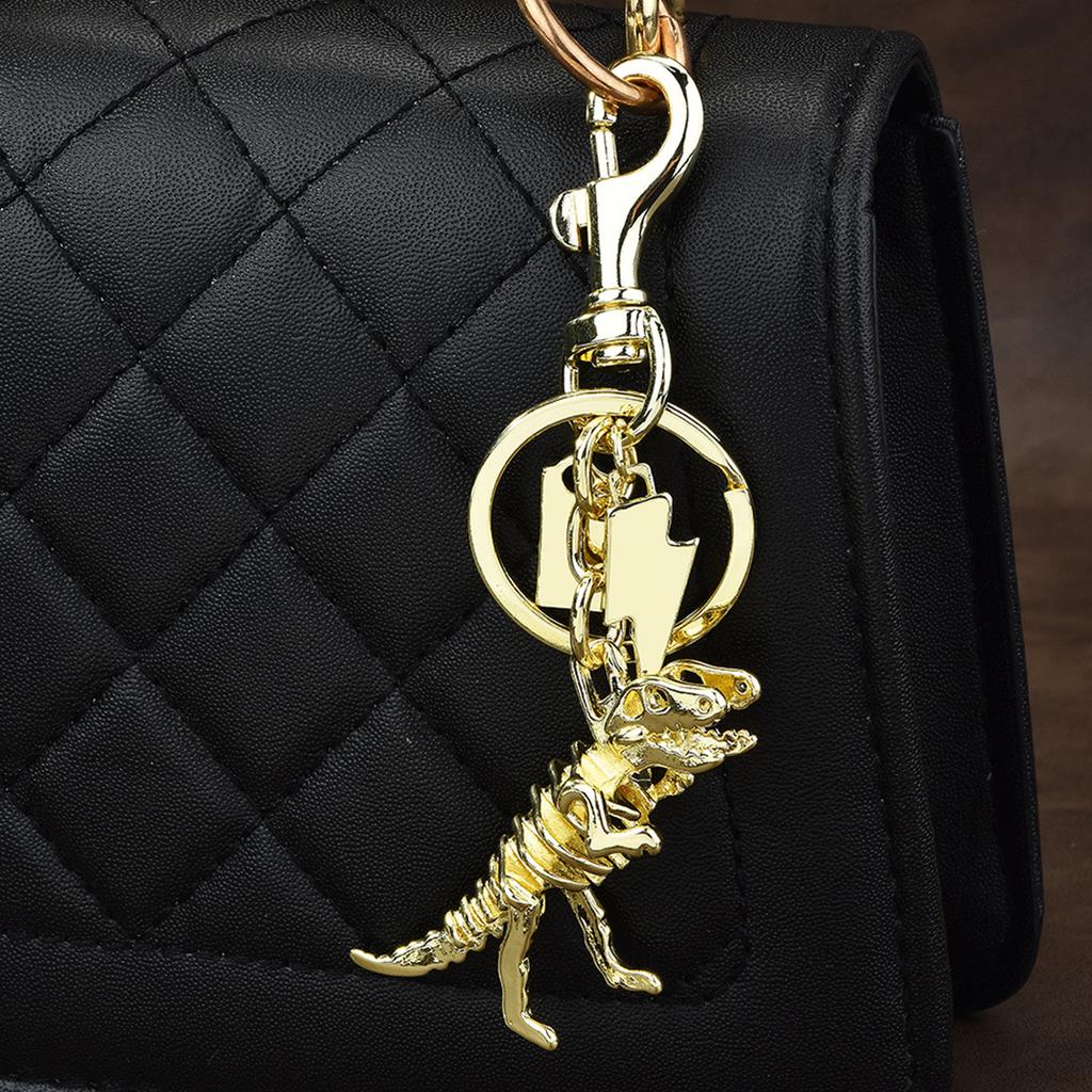Colorful Alloy Dinosaur Bone Keyring Eye Catching Metal Keychain Accessory Fashionable Bag Charm Ornament for Students