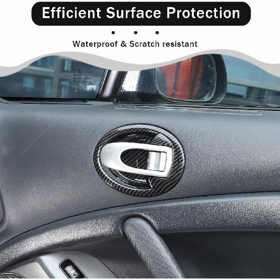 Inner Door Bowl Panel Cover Trim for Mitsubishi Eclipse 2006-2011, 2PCS ABS Material Car Inner Door Handle Bowl Panel Frame Protector Accessories