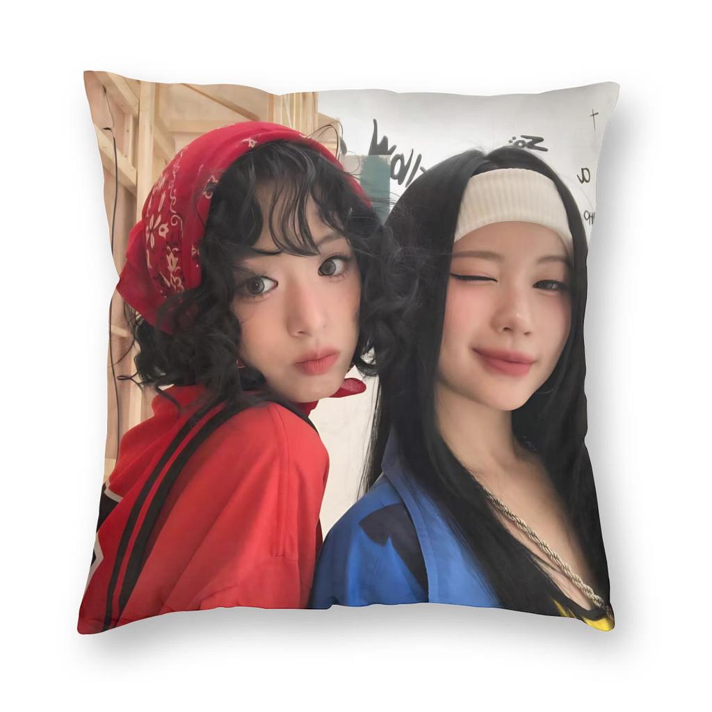 Подушка с принтом группы Babymonsters в стиле K-pop, чехол из мягкой ткани, декоративная наволочка для подушки, домашняя, квадратная, 40*40 см