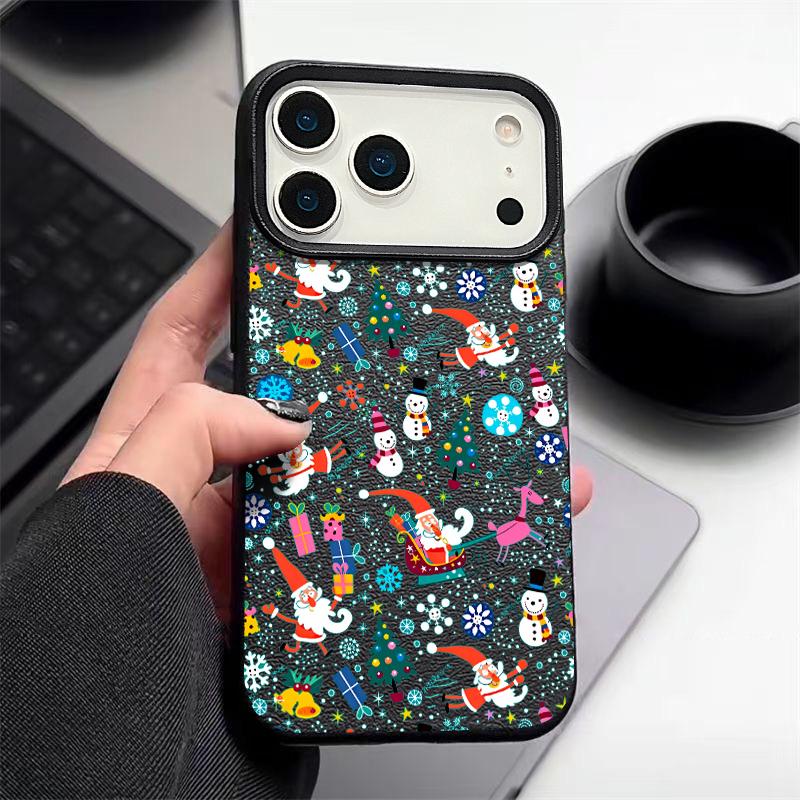 Рождественский Снеговик Мягкий ТПУ Чехол для Телефона Для iPhone Air 17 16 15 14 Pro Max 13 12 17 Pro 11 16 15 14 Plus Ударопрочный Силиконовый Чехол с Текстурой Кожи