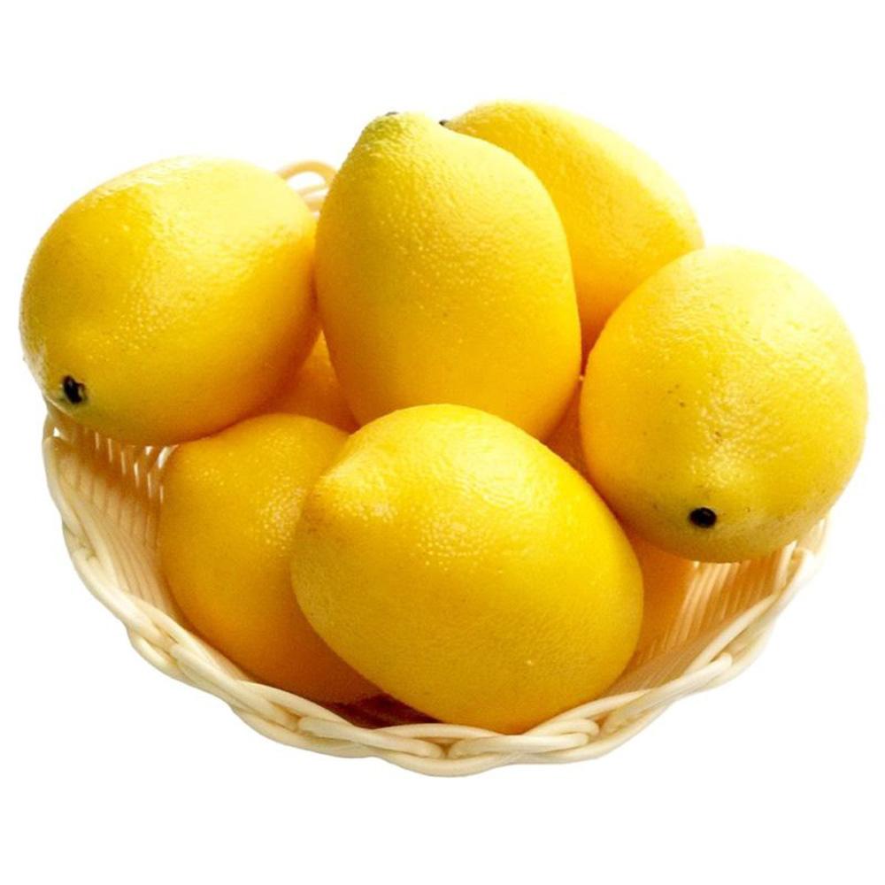 6/10PCS Christmas Wedding Lifelike Kitchen Artificial Lemon Fake Fruit Decoration Simulation