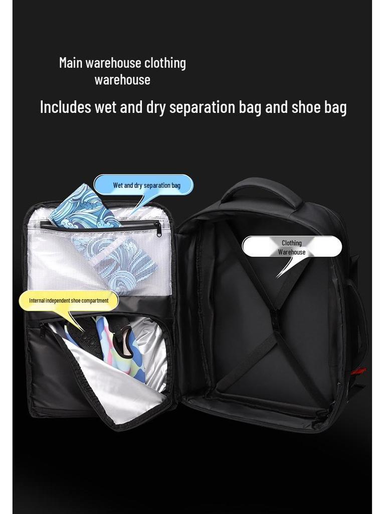 Мужской расширяемый рюкзак для ноутбука для деловых поездок - Большая вместимость, ручная кладь для офиса и путешествий.