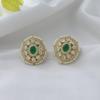 Kundan Gold Plated Stud Earring 925 Sterling Silver Jewelry Handmade Moissanite Earring