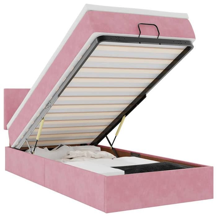 Maison Exclusive - Cadre de lit ottoman avec matelas rose 80x200 cm velours