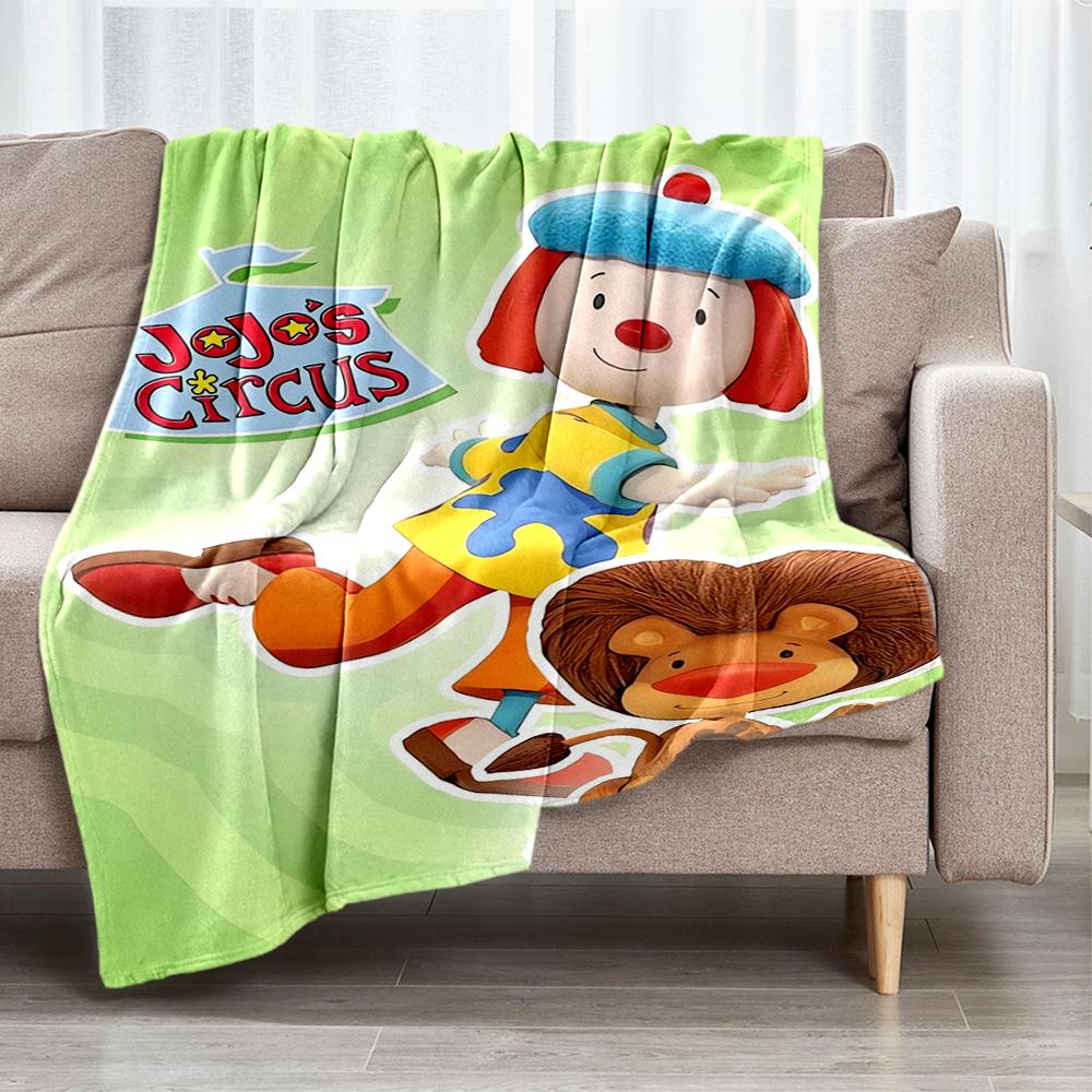 JoJo's Circus Theme Printed Blanket - Perfect for Couch, Bed, Travel & Outdoor Use | Machine Washable, Cozy & Durable.