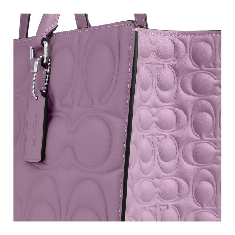 COACH Maggie 36 versatile and durable magnetic snap closure tote bag tote bag shopping bag signature smooth leather handbag large size women's purple