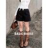 Базовые женские шерстяные шорты-трапеция с высокой талией Basic House