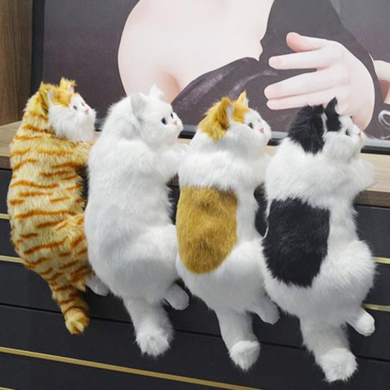 Декоративная фигурка пушистого котенка Yousheng, реалистичная модель котенка, подвесное украшение для дома, подставки под телевизор или полки.