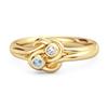 Blue Topaz Dual Stone Stackable Ring - Sterling Silver Gold Vermeil