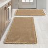 Floor Mat Absorb Moisture 3D Waffle Texture Door Mat Fringe Trim Anti-Slip Double-Layer Superior Absorbency Entryway Rug for Bathroom Kitchen