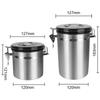 Coffee Container with Co2 Valve Premium For Coffee Beans Airtight Lid Preserves Freshness Storage Canister Stainless Steel