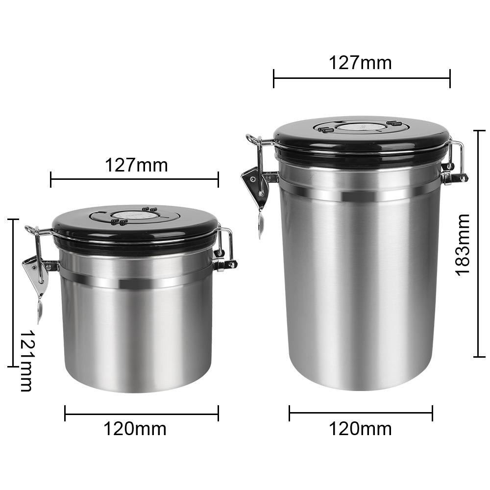 Канистра для хранения, контейнер для кофе с клапаном CO2 для кофейных зерен, герметичная крышка из нержавеющей стали премиум-класса сохраняет свежесть