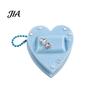 Earphone Case for Wired Headphones Heart Shape Earbud Organizer with Faux Diamonds, Portable Headphone Storage Cute Bag Charm Girls Holder Bags