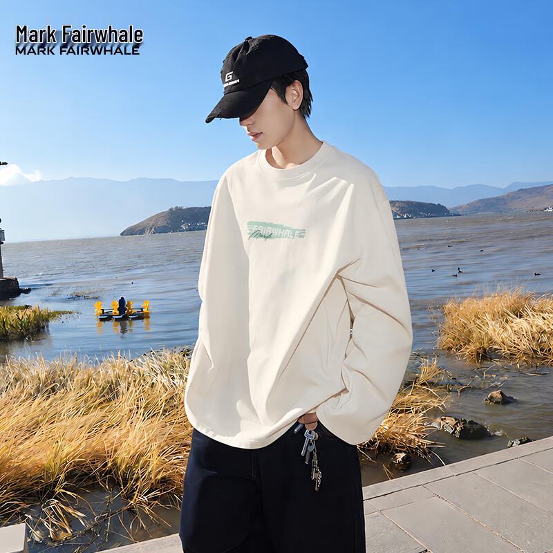 Mark Fairwhale American Streetwear Cotton Graphic Long-Sleeve T-Shirt
