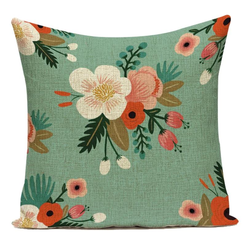Полиэстер Декоративные Подушки Чехол Цветочные Деревья Cojines Decorativos Para Sofa Наволочка Для Гостиной Домашний Декор