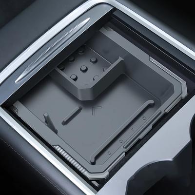 Для Tesla Model 3 Model Y Модернизированный силиконовый двухслойный скрытый органайзер-лоток для центральной консоли, коробка для аксессуаров интерьера