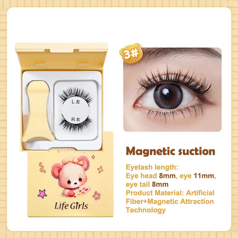 Набор магнитных ресниц Hot Magnetic Eyelashes Set, 1 пара, многоразовые, не требуют клея, с магнитным пинцетом, завивающиеся искусственные ресницы, инструмент для макияжа.