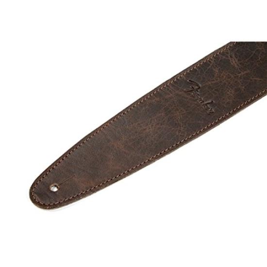 Fender Artisan Crafted Leather Brown Strap, 2.5"