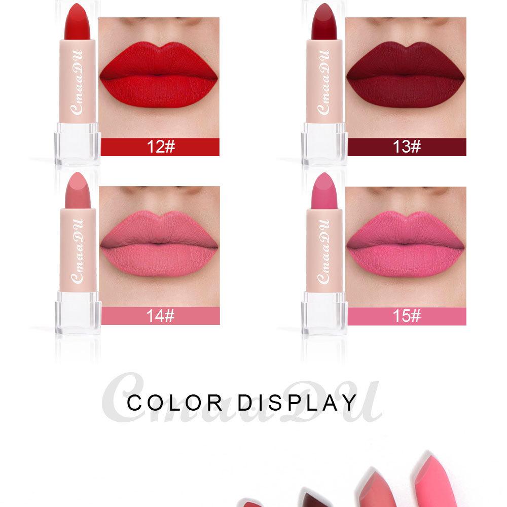 Velvet Lipstick 15 Colors Lip Gloss Matte Moisturizing Waterproof Lipstick Highly Pigmented Non-stick Cup Lip Glaze Lip Makeup for Women