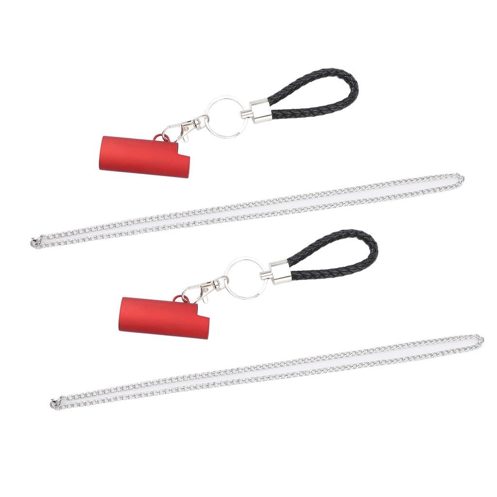 2PCS Hit Fire Machine Holder Keychain 6x2.4x1.4cm Metal Lighter Container Holder Keychain with