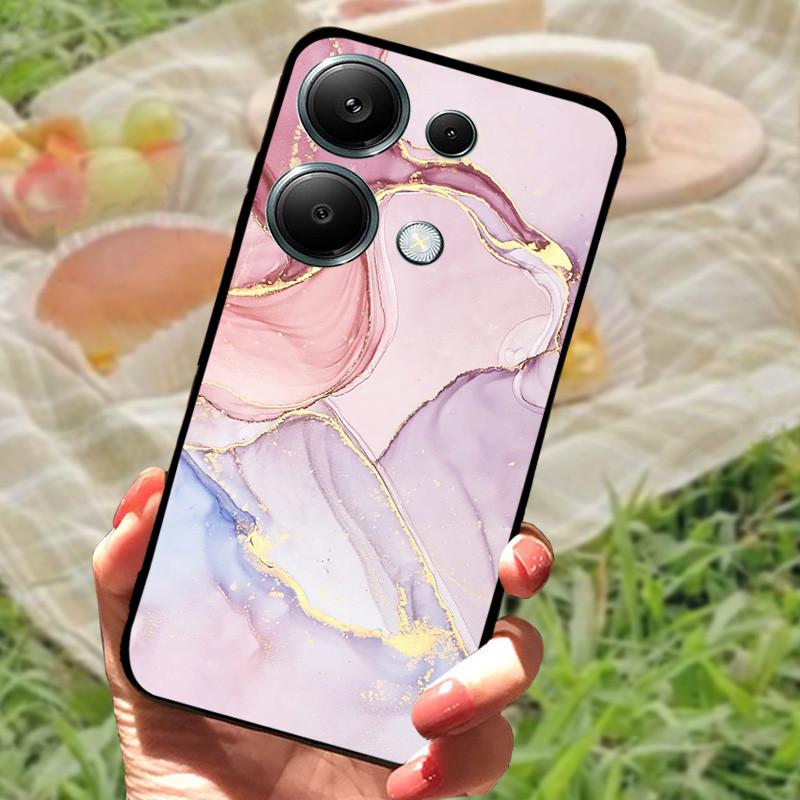 Чехол для Poco M6 Pro 4G Чехол Poco M6 4G Силиконовый Мягкий Мраморный Бампер Coque для Xiaomi Poco F6 Redmi Turbo 3 5G Защитные Fundas