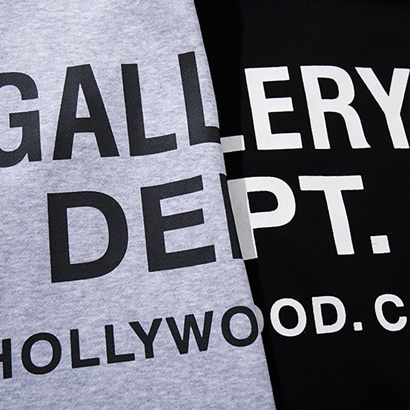 Unisex Gallery Dept Letter Print Hoodie Front Back Graphic Drawstring Pocket Oversized Streetwear Pullover