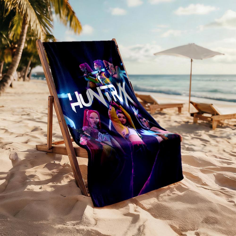 Demon Hunter Girls Beach Towel High Absorbency & Quick-Dry Comfortable Lightweight Portable for Swimming,Beach,Camping, Travel, Beach Accessories,Gym