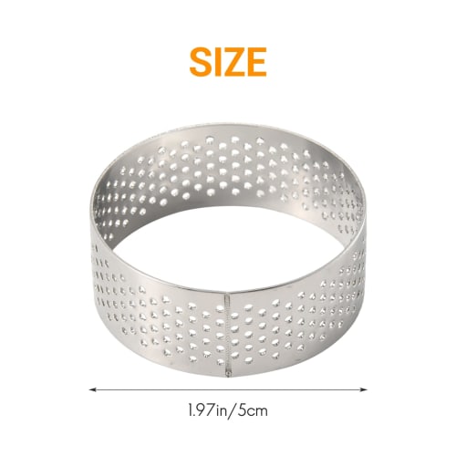 Haskoss 10-Pack 5cm Round Small Tart Pans, Heat-Resistant Stainless Steel Tart Rings, Cake Rings, Cake Molds/Round Cake Baking Tools, Heat-Resistant P